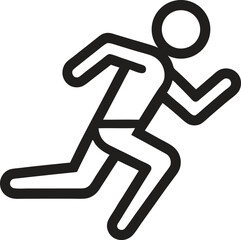 Running Person Icon Black Outline Vector Silhouette