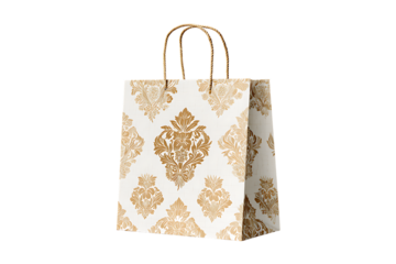 Luxury gift bag with gold damask pattern. Perfect for special occasions.