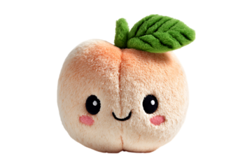 Cute peach plush toy, kawaii style