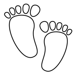 The baby feet icon indicates the birth of childhood, and also growth or the beginning of life messages relating to the beginning of life, family, and care