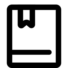 Illustration of a simple black outline of a package with a handle and a line at the bottom edge