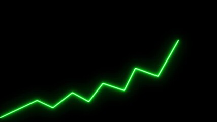 Market Recovery Concept. Successful growth trend blue line graph going Up.Abstract neon line arrow down business graph - Powered by Adobe