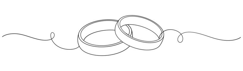 Wedding ring line art vector illustration. Vector eps