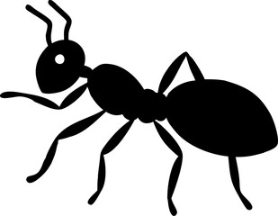 Here's a concise description ,Isolated on white, a black worker ant is captured in a macro close-up, revealing its antenna and legs