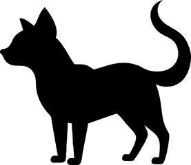 Black cat silhouette vector illustration of a domestic feline pet