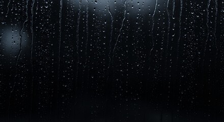 Rain Drops on Glass Background with Dark Tones