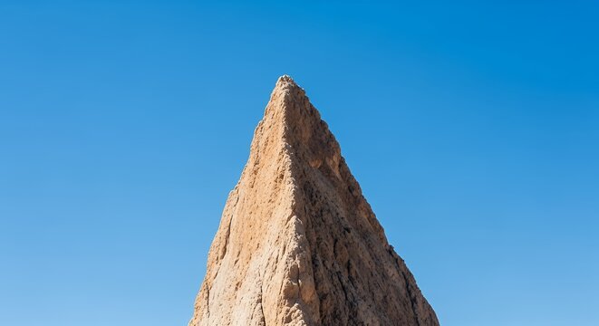 Sandstone Formation Against Clear Blue Sky, Desert Rock Peak