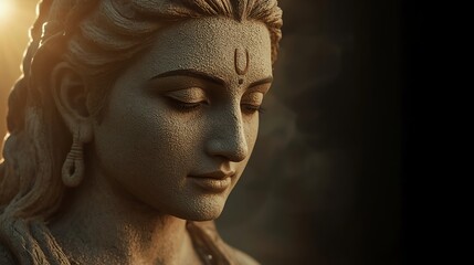 Sand sculpture of Lord Vishnu