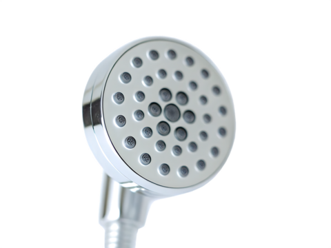   close up of a shower head isolated on white background PNG, AI GENERATED