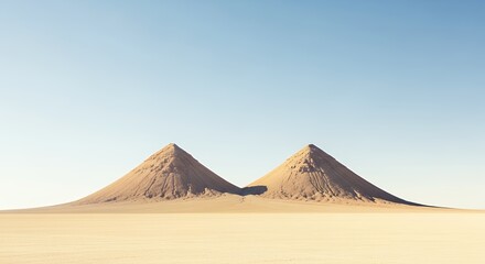 Sand Dunes Landscape Under a Clear Sky for Travel Concept