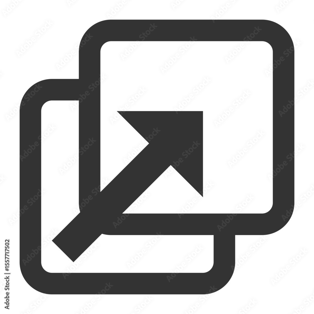 Poster simple dark grey icon representing expanding or scaling up a window or element