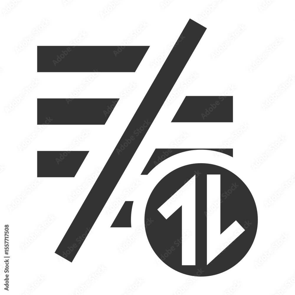 Poster abstract dark gray symbol representing data transfer or communication with a diagonal line