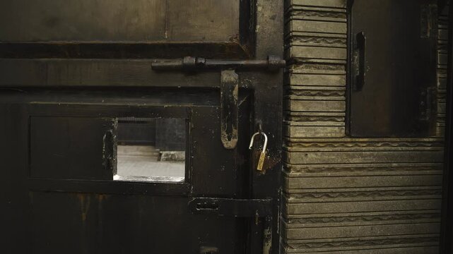 Close-Up of an Unlocked Padlock on a Residential Gate &ndash; Home Security Risk and Safety Concern