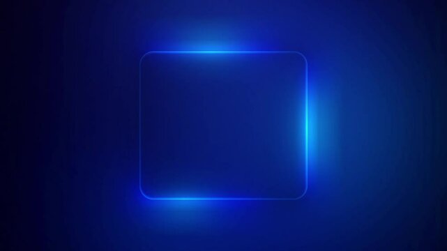 Neon Square shape Frame animated backdrop with place for text, Glowing neon lines sign with flicker on black background, abstract loop saber Effect for logo reveal, led electric Placeholder gradient  