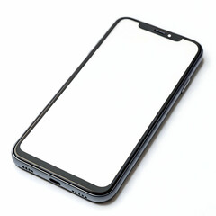 Smartphone blank screen mockup isolated on transparent background  