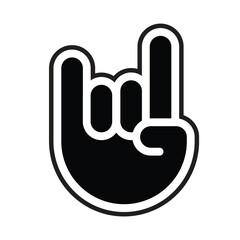rock on gesture glyph icon. Vector illustration