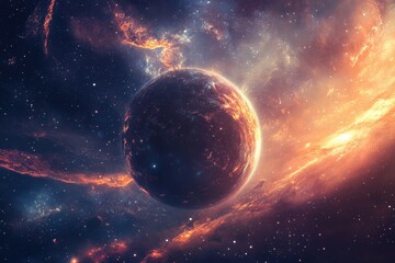 Stunning outer space galaxy view showcasing vibrant nebulae and celestial bodies during a cosmic event, outer space galaxy footage