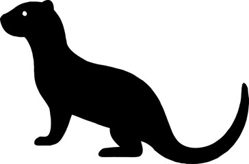 Black vector silhouette illustration of a jumping kangaroo