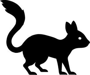 Black silhouette vector illustration of a wild kangaroo
