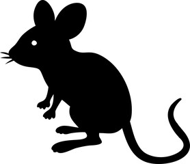 Cute black kangaroo silhouette vector illustration