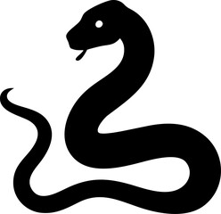 Cute black and white cartoon snake vector illustration, a fun serpent character for a wild animal design