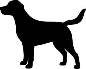 Black animal vector silhouette illustration of an isolated dog, cat, and wolf, perfect for nature and pet-themed designs