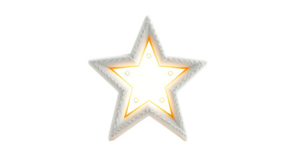 Obraz premium Plush star shape isolated on transparent background 3d design element