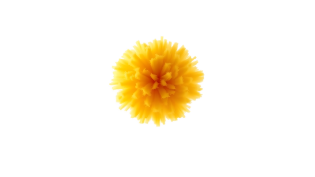 Yellow abstract fluffy shape 3d design element isolated on white background - Powered by Adobe