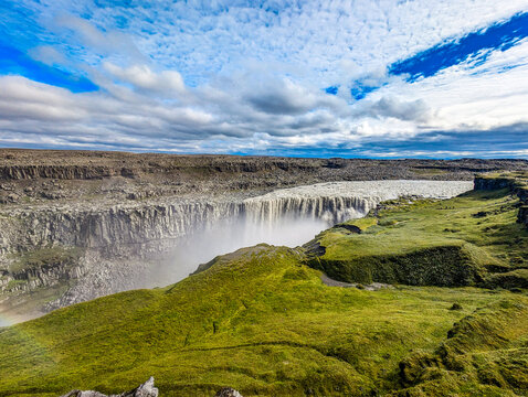 Dettifoss - the most powerful waterfall in Europe. Vatnajokull National Park, river Jokulsa a Fjollum, Iceland