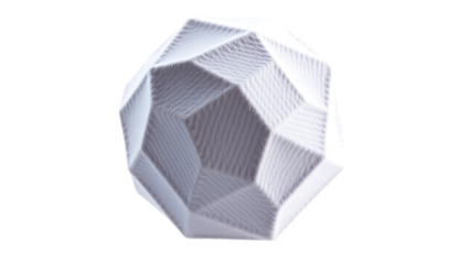 Plush geometric shape isolated on white background 3d design element