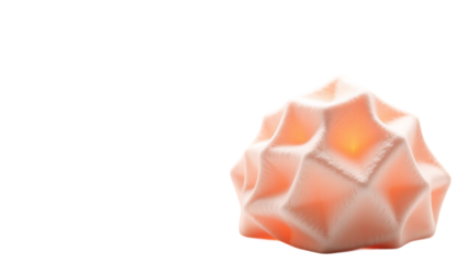 Plush geometric shape isolated on white background 3d design element