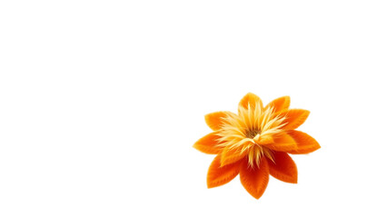 Obraz premium Orange flower shape with fur 3d design element isolated on white background