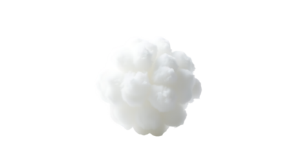 Fluffy geometric shape isolated on transparent background 3d design element