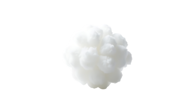 Fluffy geometric shape isolated on transparent background 3d design element