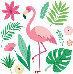 pink flamingo vector illustration