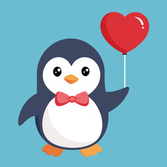 penguin with heart