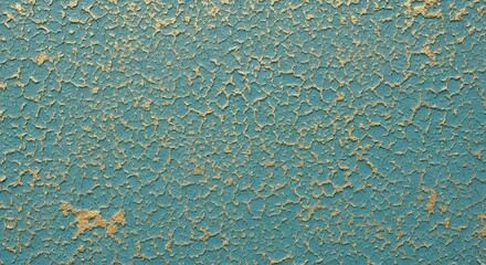 Cracked Texture Background in Teal and Gold Fine Art Style