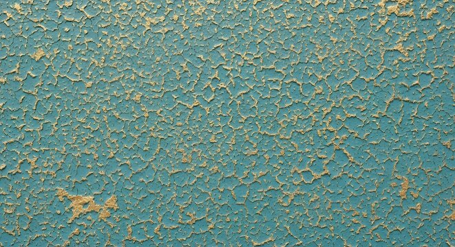 Cracked Texture Background in Teal and Gold Fine Art Style
