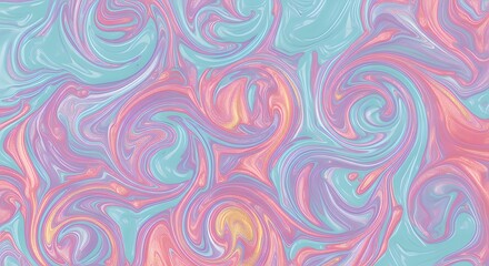 Swirling Liquid Art Pattern with Pastel Colors Texture