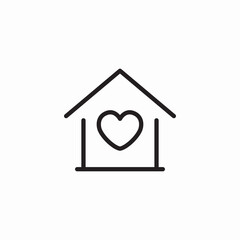 heart house icon sign vector
