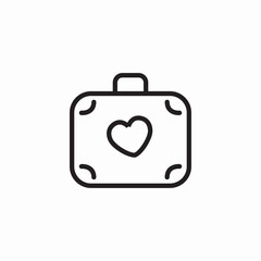 luggage heart stamp icon sign vector