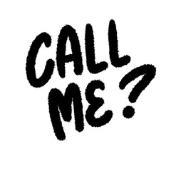 call me ? png cartoon handwrite cute and clipart doodle decoration kwaii  element