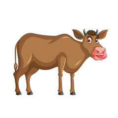 Brown Cow Illustration: Adorable brown cow standing gracefully.