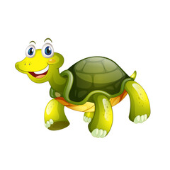 Happy Turtle Illustration: A cheerful cartoon turtle smiles, radiating joy and friendliness. Its bright.