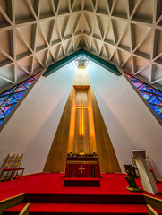 The Olafsvikurkirkja Lutheran church and bell tower in Olafsvik, Iceland