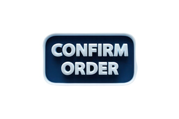 Dark Blue Rectangle Button with White Confirm Order Text Isolated on White Background 4k H D P N G Cutout Transparent Backgrounds Social Media Stock Photo Download Latest New