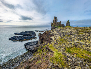 Londrangar coastal walk, Snaefellsnes National Park, Iceland.