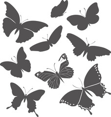 butterflies Flying silhouette black set butterfly silhouette butterfly logo vector silhouette 