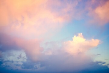Sky Replacement with evening storm clouds on a deep blue sky.