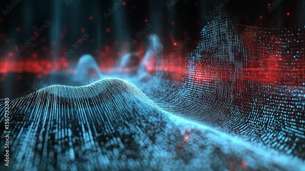 Poster digital topography: a captivating display of a digital landscape, rendered in stunning detail with b